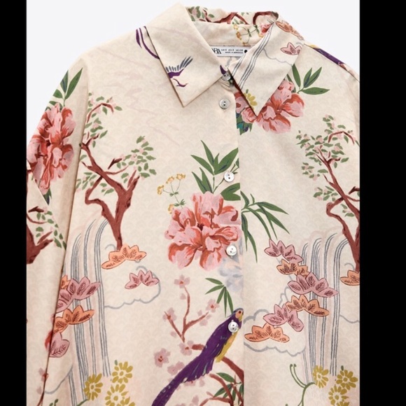 LAST NWT ZARA PRINT SHIRT - Picture 10 of 14